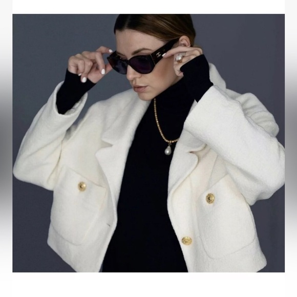 Zara cropped wool blend blazer - Picture 6 of 13